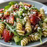 Spring Pasta Strawberries Feta Arugula
