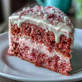 Elegant Rosé Velvet Cake with luscious cream cheese frosting and gold accents.