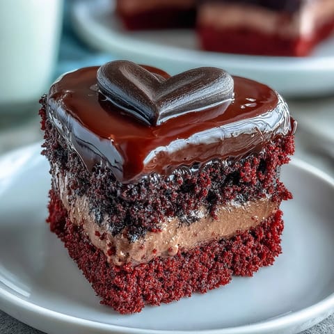 Red Betty Boop Heart Cake with glossy chocolate silhouette on cream cheese frosting
