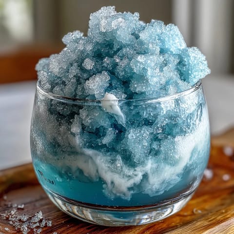 Fluffy and frosty TikTok Cloud Slushie with light, airy texture, served in chilled glasses with straws.