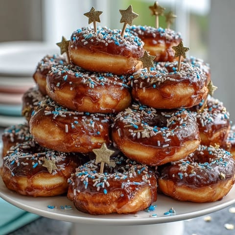 Graduation Donut Tower with Sprinkles