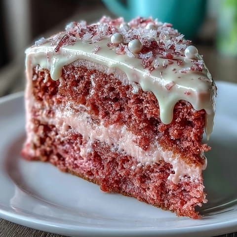 Elegant Rosé Velvet Cake with luscious cream cheese frosting and gold accents.