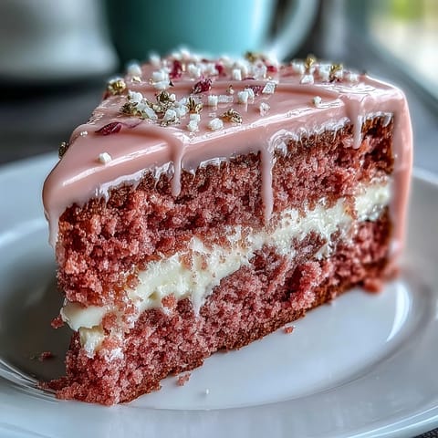 Bridal Shower Rosé Velvet Cake: delicate pink layers with shimmering gold drip.
