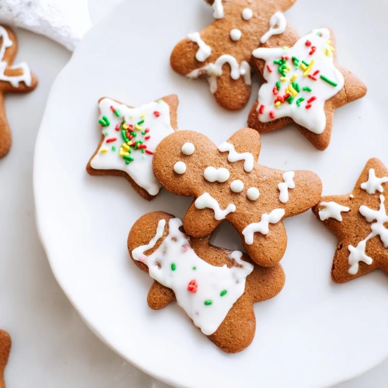 A platter of freshly baked gingerbread cookies, featuring classic star shapes, cooling before being frosted.