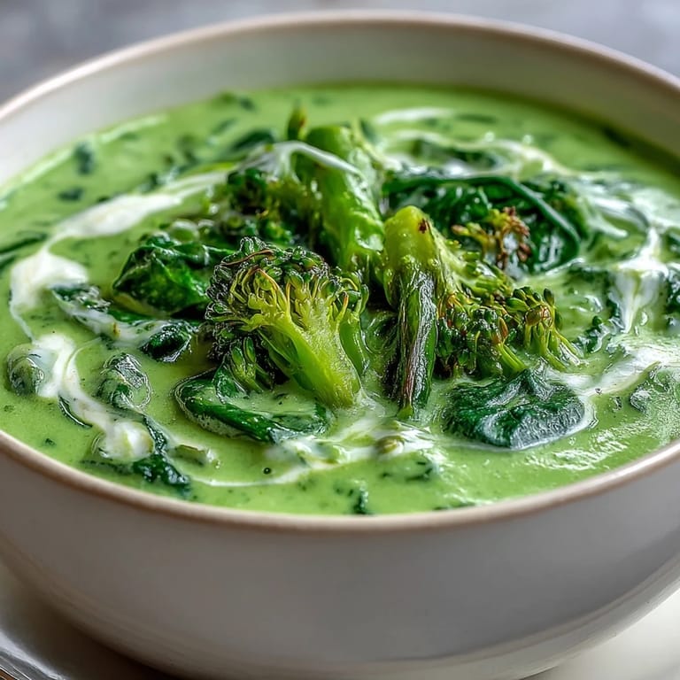 Close-up spoonful of Big Green Immunity-Boosting Vegetable Soup showing smooth texture, bright green color, and fresh herbs, ideal for a cozy gluten-free lunch.