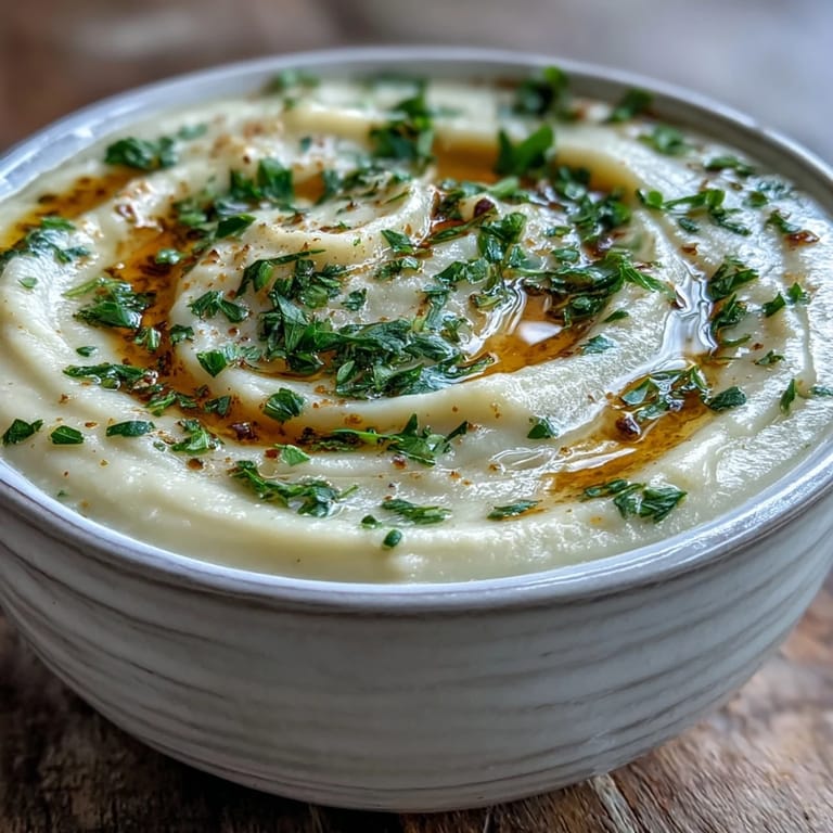Creamy Vegetable Soup blended until velvety, served in white bowls with a crusty baguette.