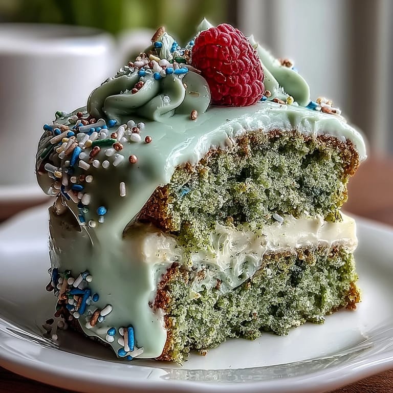 Elegant smash cake style mini matcha cake, ideal for birthday brunch with light green tea flavor and vanilla frosting.