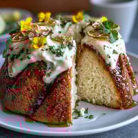 Spring Naked Cake with Edible Flowers and Lemon Curd, a light and elegant dessert with zesty lemon curd and pillowy whipped cream.