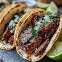 Smoked Brisket Tacos: rich smoked meat, zesty onions, perfect for a festive meal.